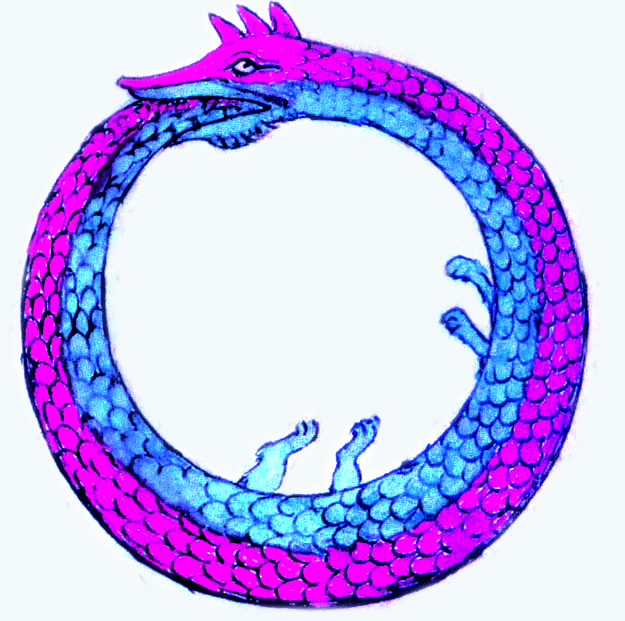 ouroboros cyan magenta